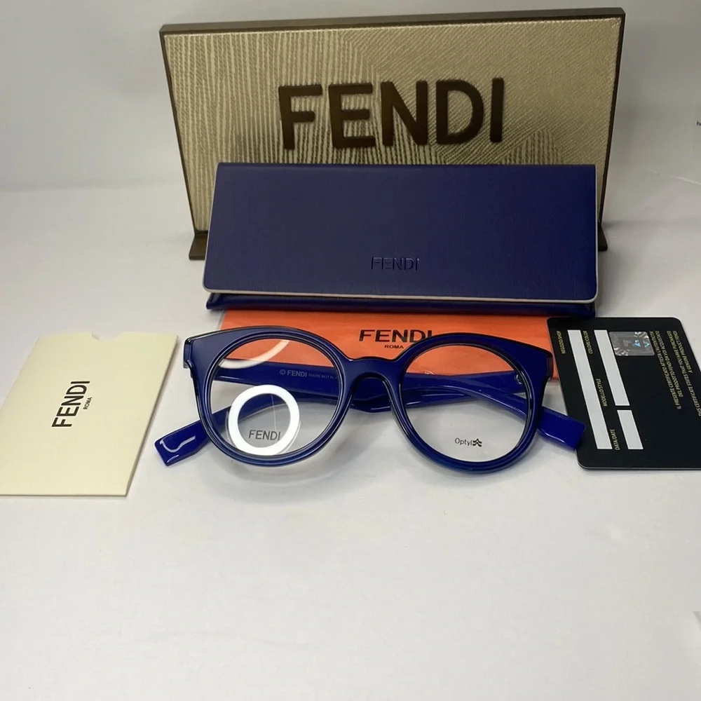 Fendi WOMEN'S FF0198 47MM OPTICAL FRAMES IN BLUE